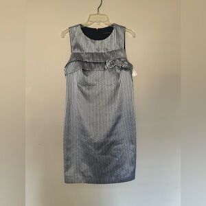 Banana Republic Black and White Striped Midi Dress